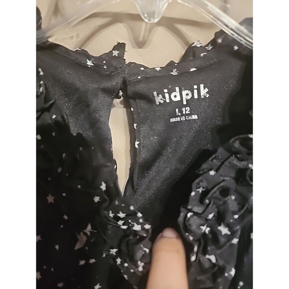 Kidpik Dress Sz 12 Black With Stars - Picture 2 of 4